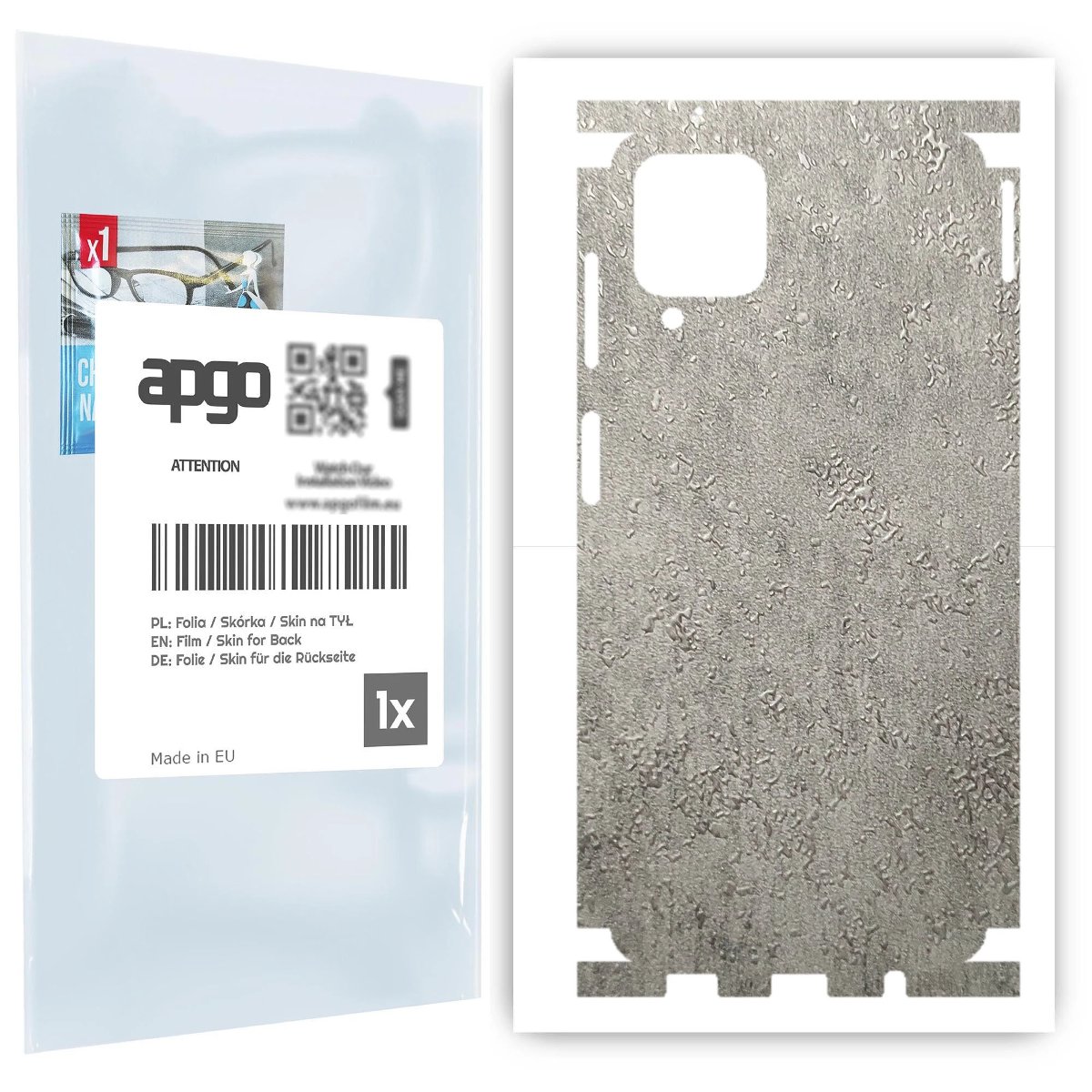 Folia naklejka skórka strukturalna na TYŁ+BOKI do Samsung Galaxy A12 -  Beton - apgo SKINS
