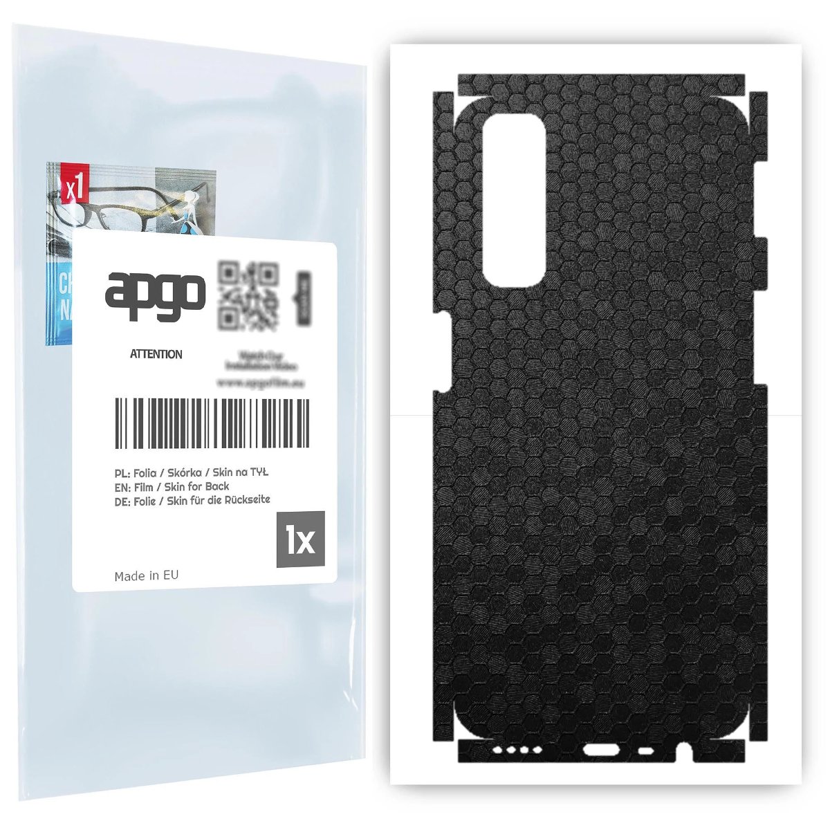 Folia naklejka skórka strukturalna na TYŁ+BOKI do Realme 7 -  Plaster Miodu Czarny - apgo SKINS