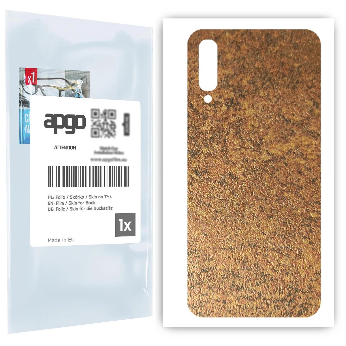 Folia naklejka skórka strukturalna na TYŁ do Samsung Galaxy A70 -  Zardzewiała Miedź - apgo SKINS