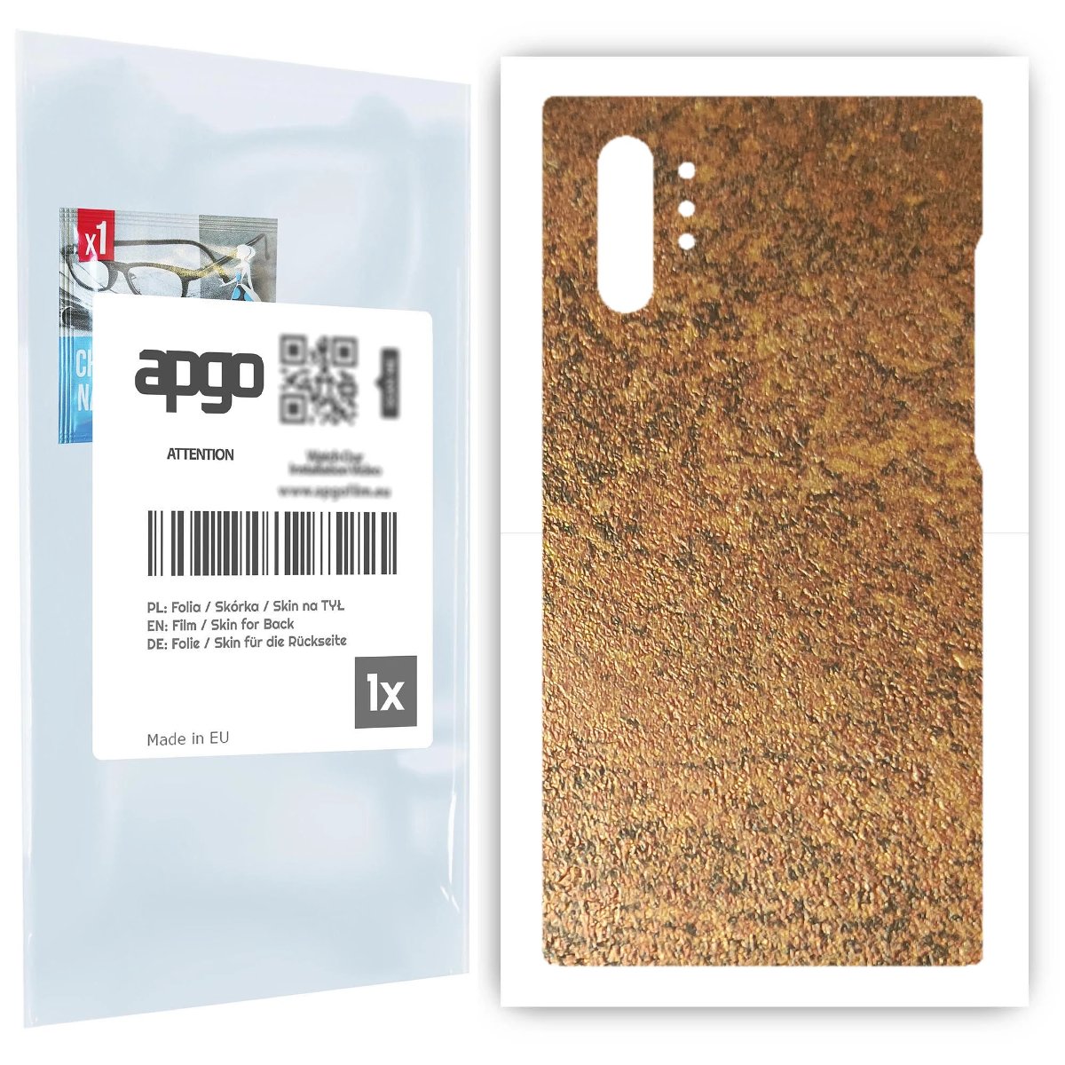 Folia naklejka skórka strukturalna na TYŁ do Samsung Galaxy Note 10+ -  Zardzewiała Miedź - apgo SKINS