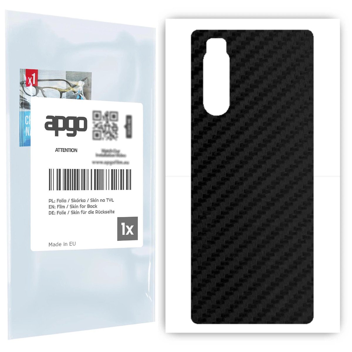 Folia naklejka skórka strukturalna na TYŁ do Sony Xperia 5 -  Carbon Czarny - apgo SKINS
