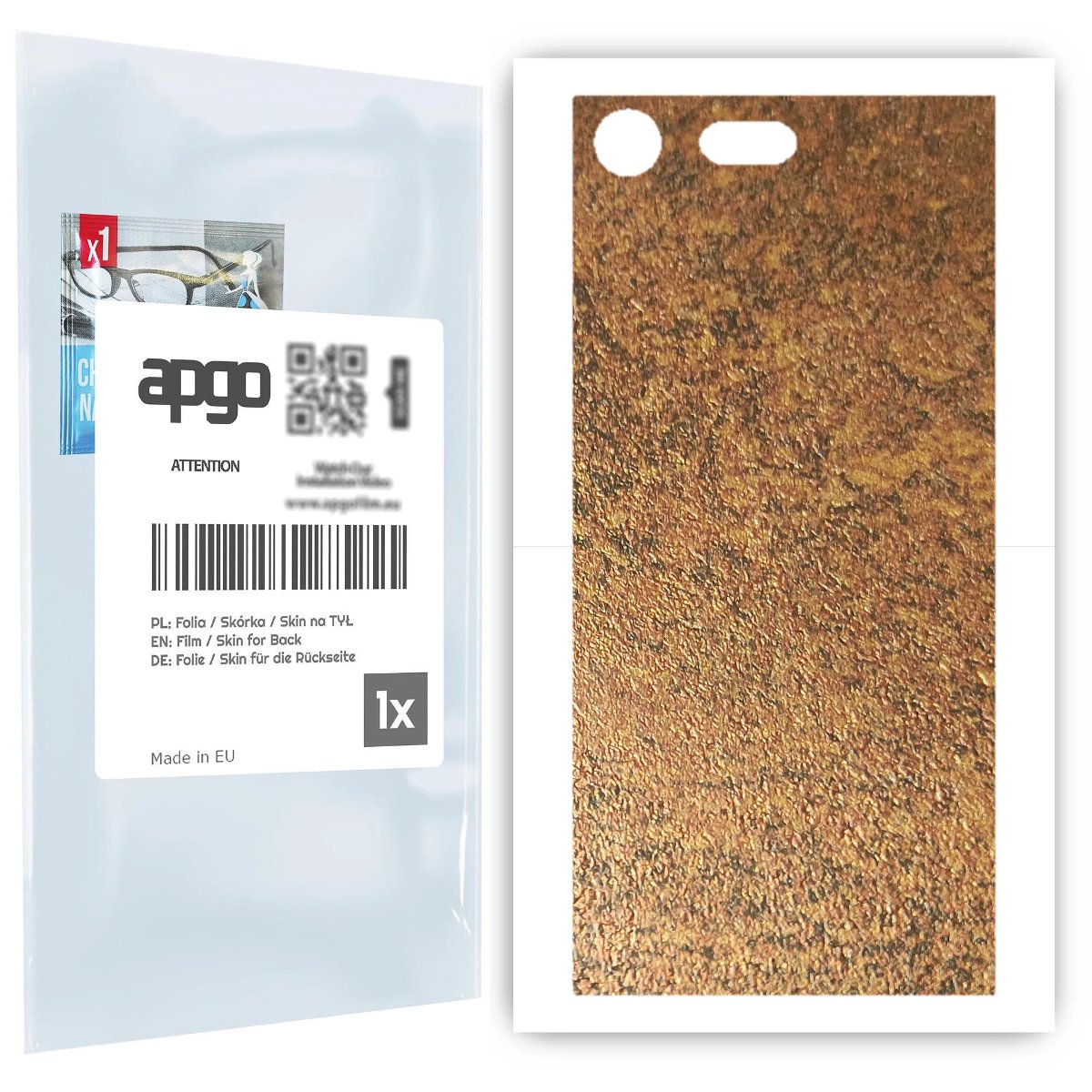 Folia naklejka skórka strukturalna na TYŁ do Sony Xperia XZ Premium -  Zardzewiała Miedź - apgo SKINS