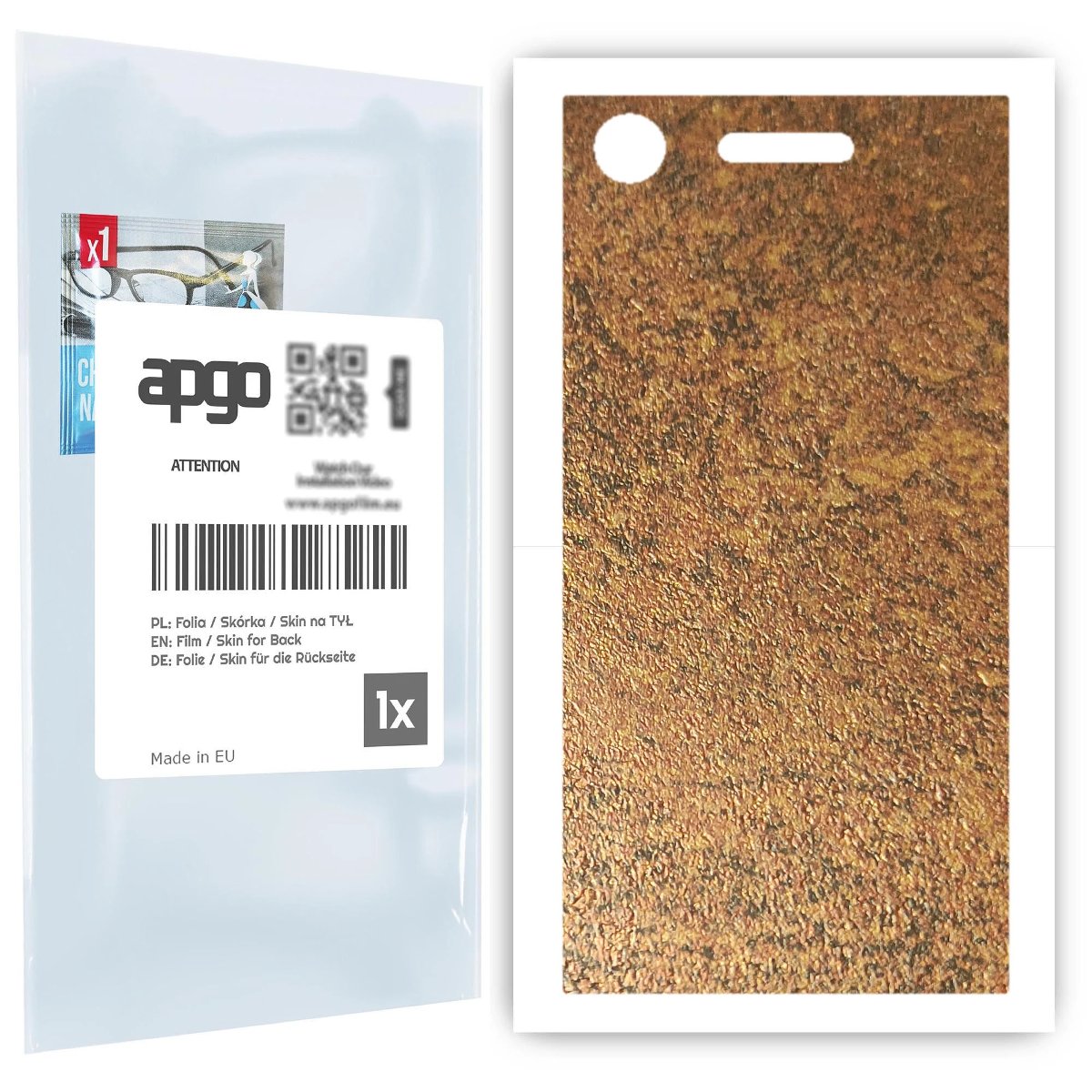 Folia naklejka skórka strukturalna na TYŁ do Sony Xperia XZ1 -  Zardzewiała Miedź - apgo SKINS