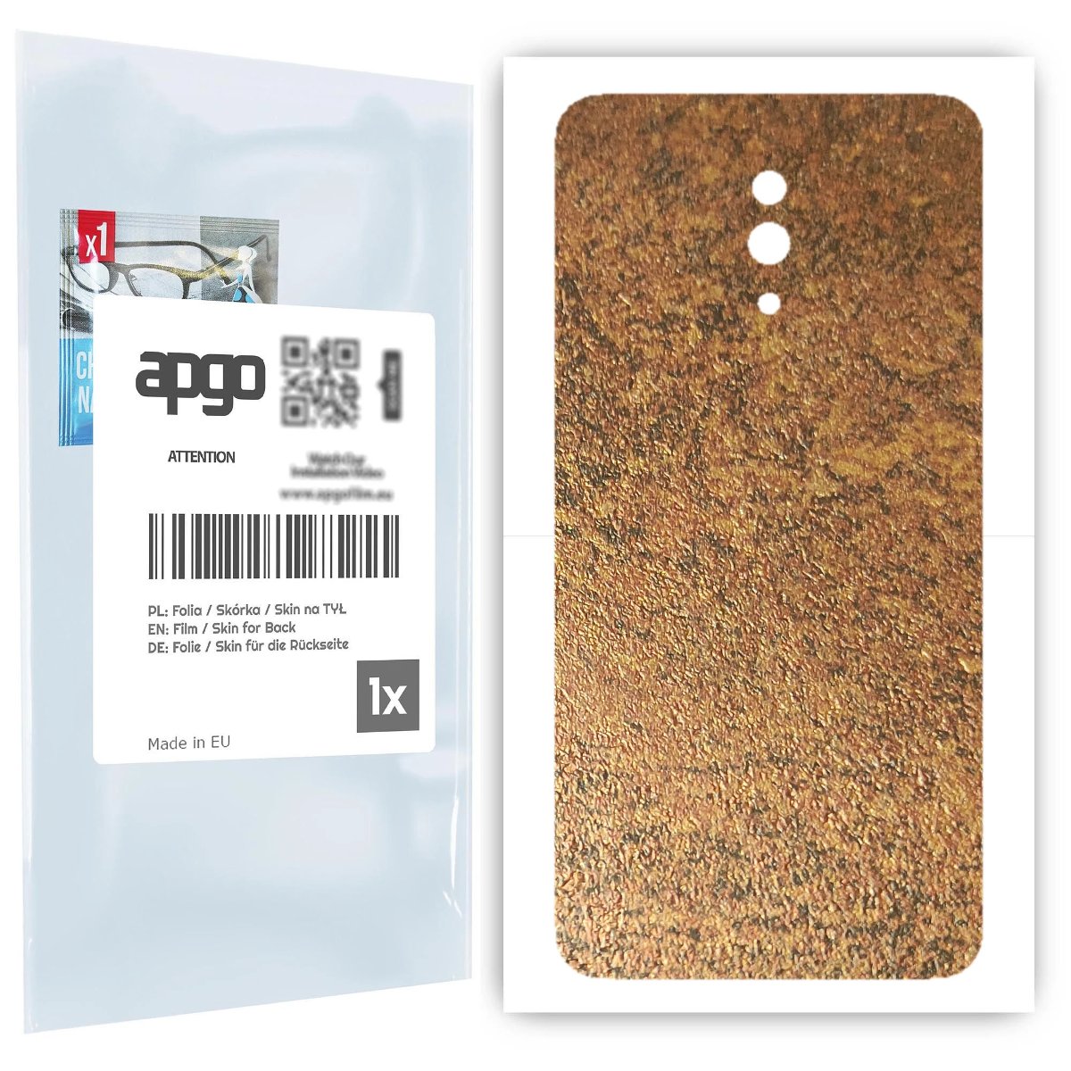 Folia naklejka skórka strukturalna na TYŁ do Oppo Reno -  Zardzewiała Miedź - apgo SKINS