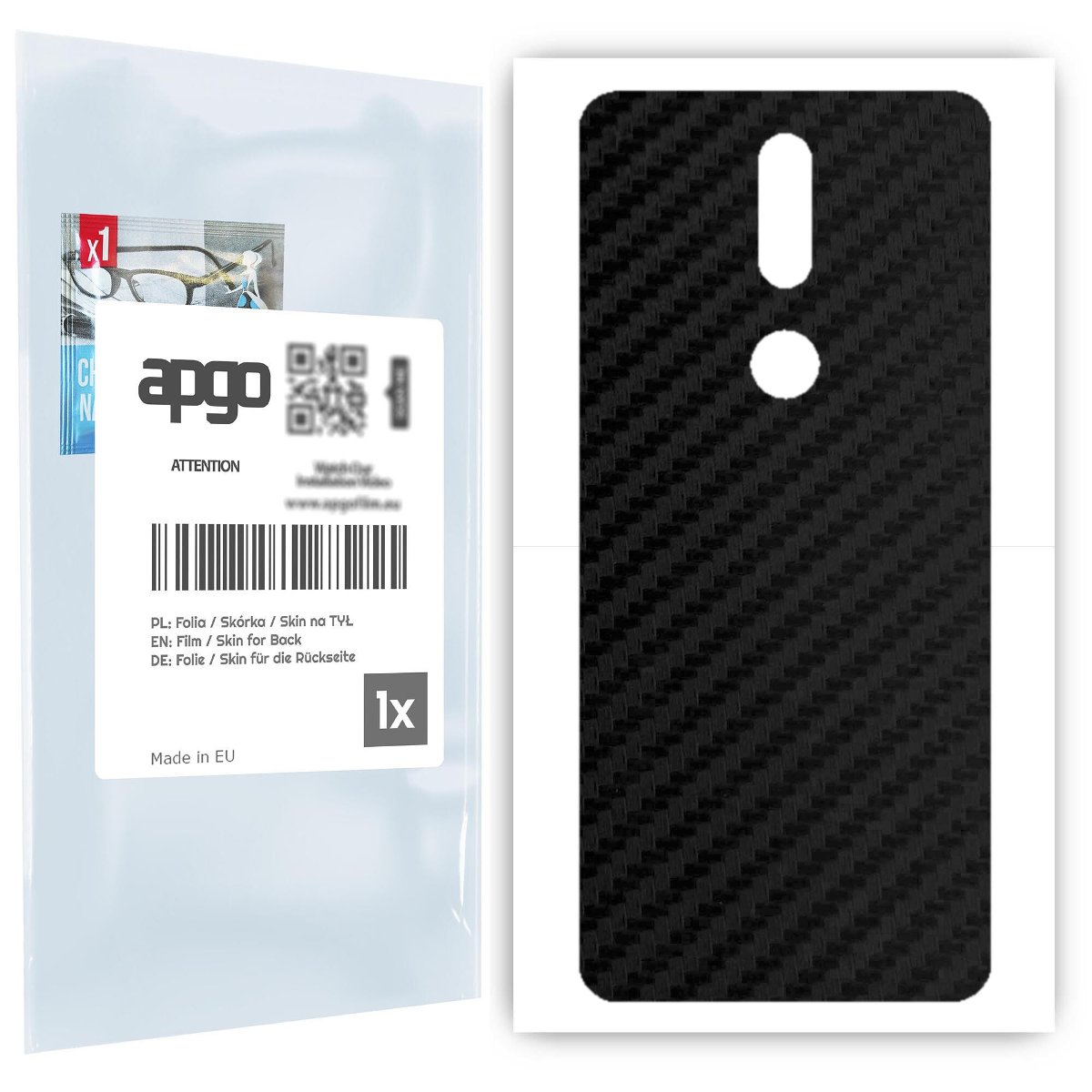 Folia naklejka skórka strukturalna na TYŁ do Nokia 2.4 -  Carbon Czarny - apgo SKINS