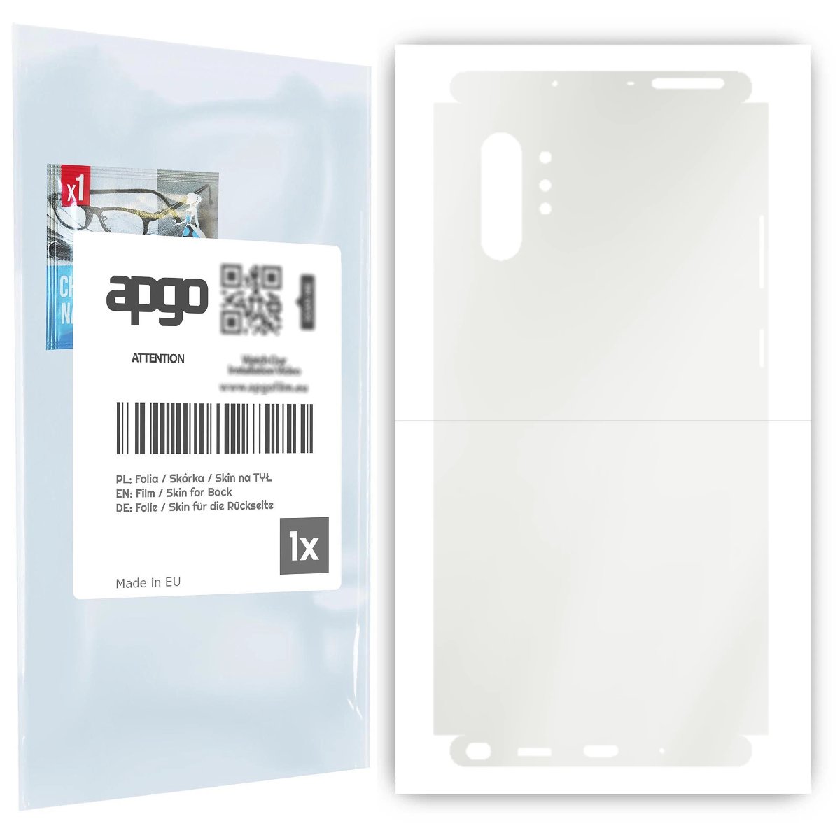 Folia hydrożelowa naklejka MATOWA na TYŁ+BOKI do Samsung Galaxy Note 10+ - apgo hydrogel MATTE