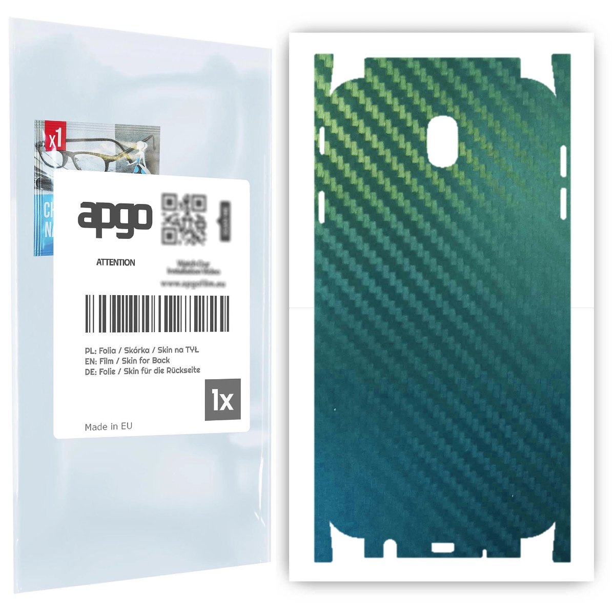 Folia naklejka skórka strukturalna na TYŁ+BOKI do Samsung Galaxy J7 (2017) -  Carbon Kameleon CAKA1 - apgo SKINS