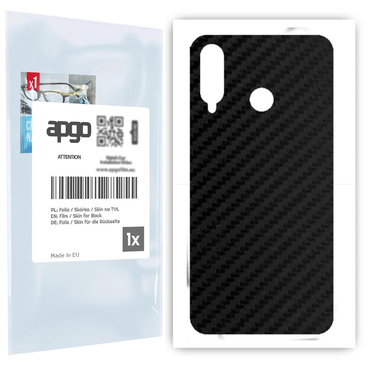 Folia naklejka skórka strukturalna na TYŁ do Huawei P30 lite New Edition - Carbon - apgo SKINS