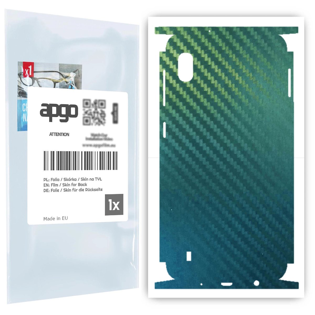 Folia naklejka skórka strukturalna na TYŁ+BOKI do Samsung Galaxy A10 -  Carbon Kameleon CAKA1 - apgo SKINS