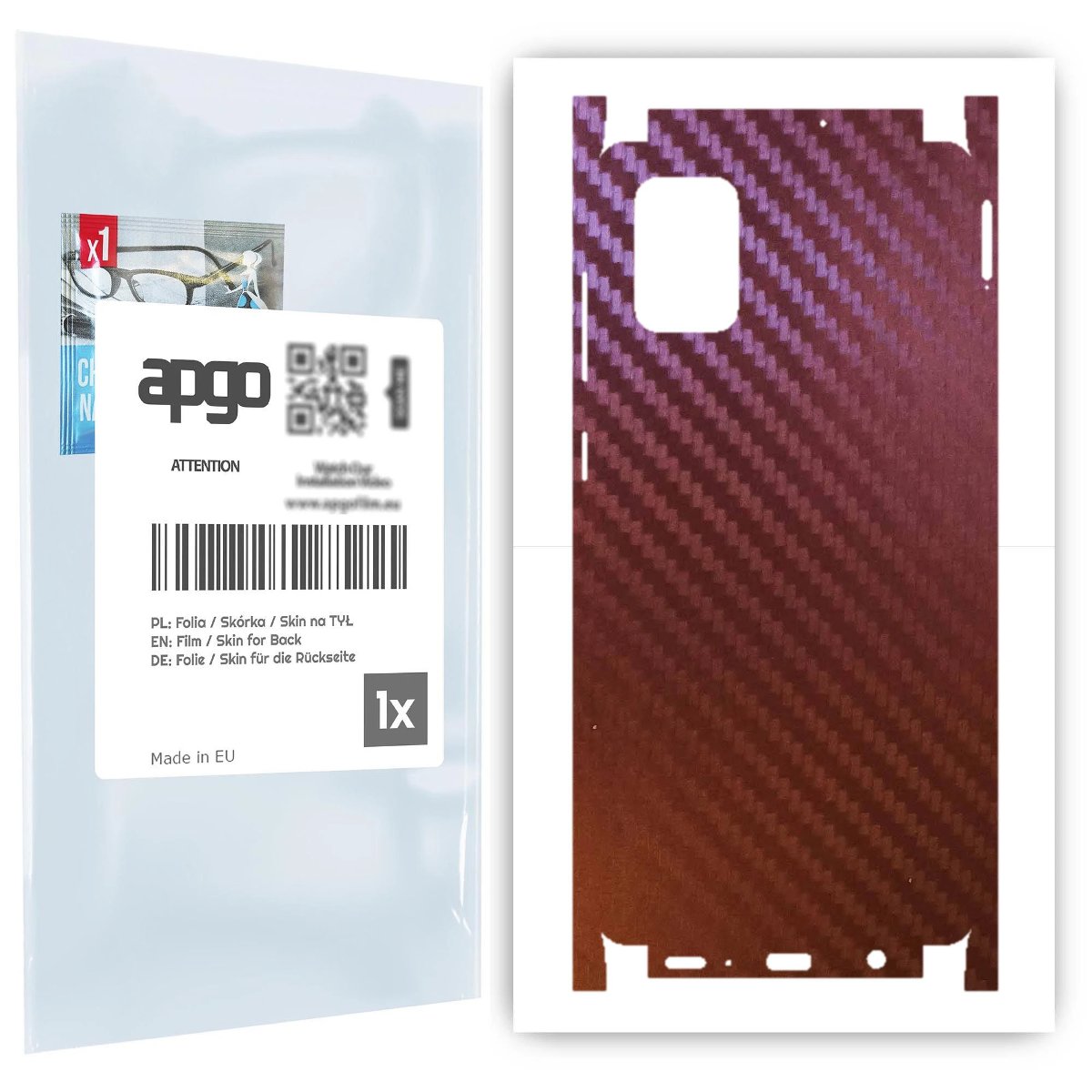 Folia naklejka skórka strukturalna na TYŁ+BOKI do Samsung Galaxy A71 -  Carbon Kameleon CAKA5 - apgo SKINS