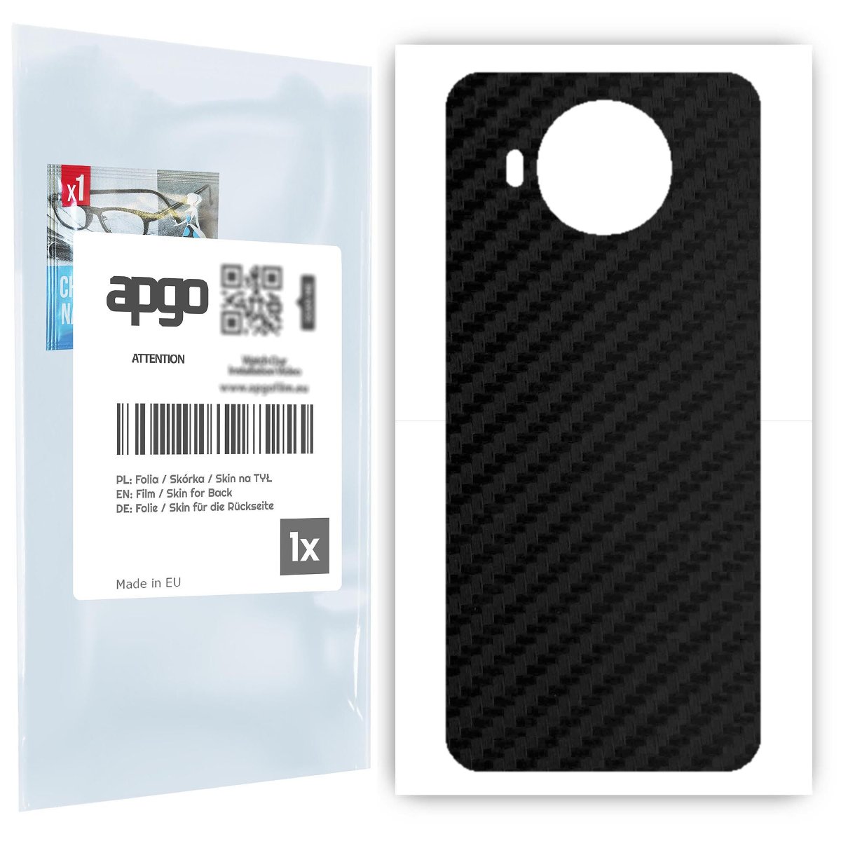 Folia naklejka skórka strukturalna na TYŁ do Nokia 8.3 5G -  Carbon Czarny - apgo SKINS