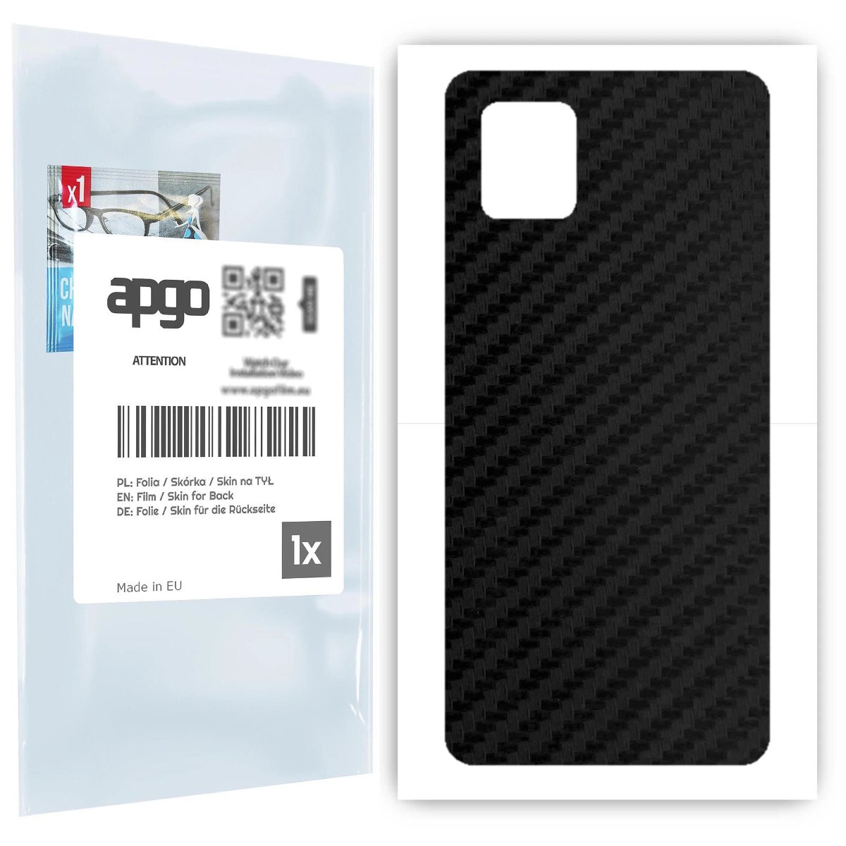 Folia naklejka skórka strukturalna na TYŁ do Samsung Galaxy Note 10 Lite -  Carbon Czarny - apgo SKINS