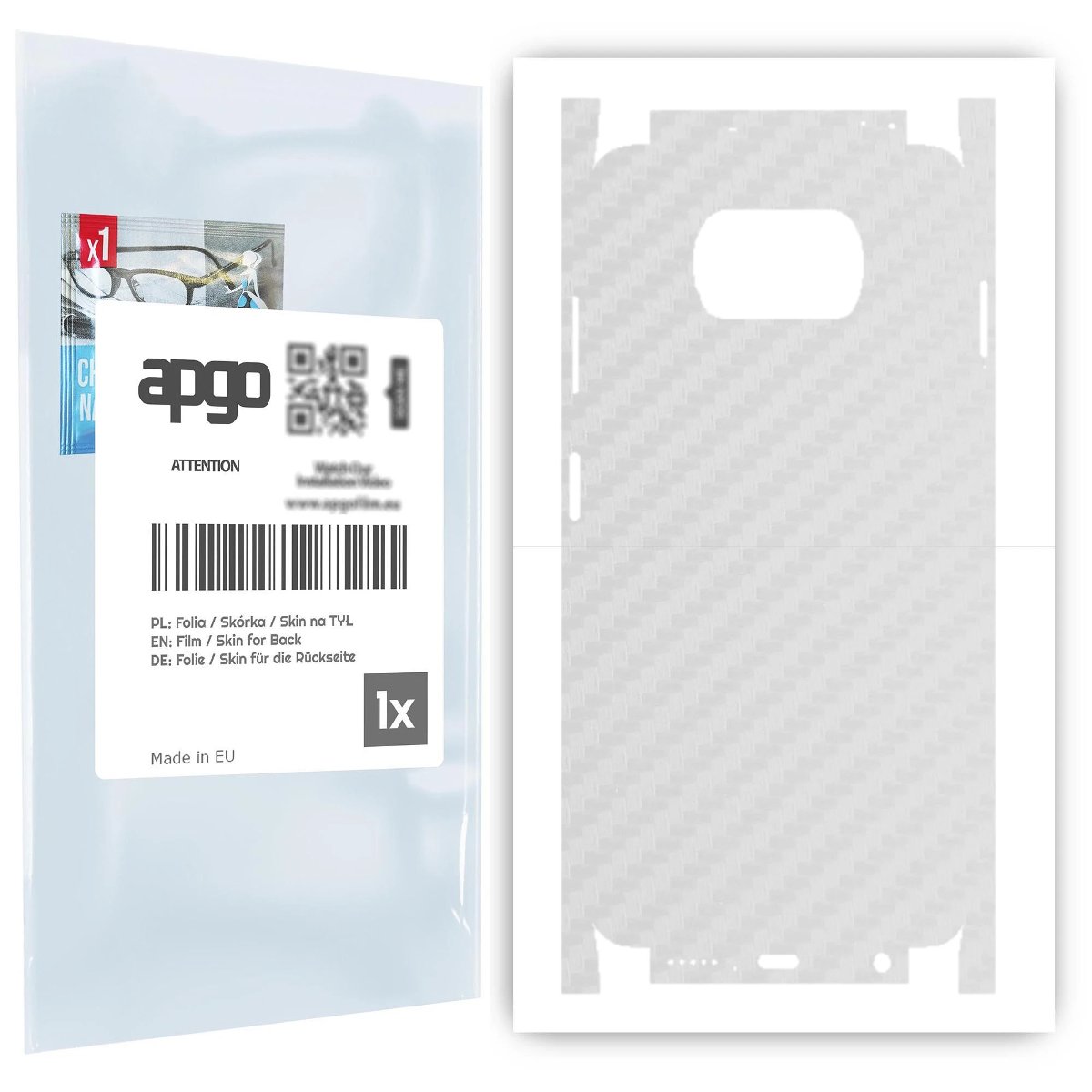 Folia naklejka skórka strukturalna na TYŁ+BOKI do Xiaomi Poco X3 Pro -  Carbon Przezroczysty - apgo SKINS