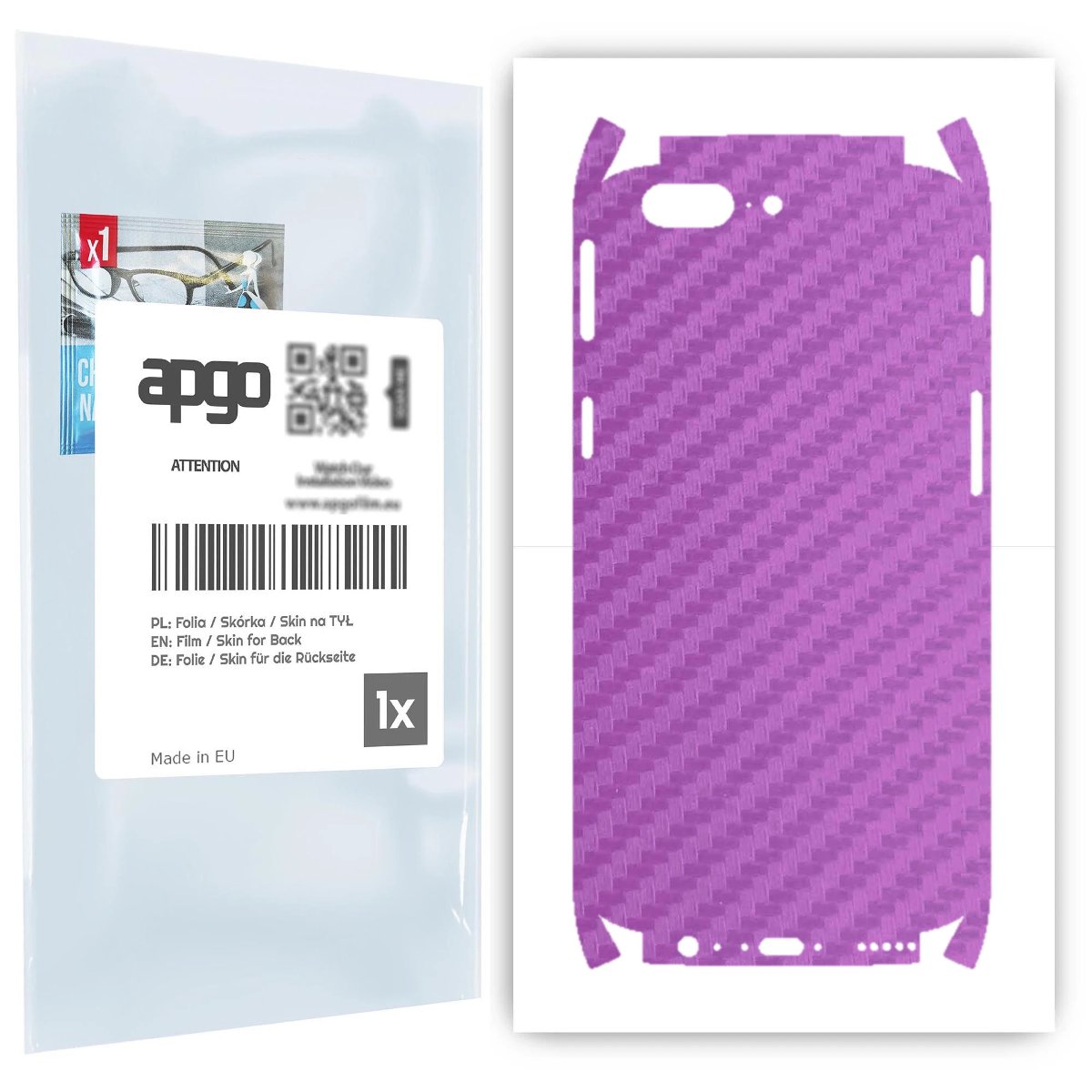 Folia naklejka skórka strukturalna na TYŁ+BOKI do OnePlus 5 -  Carbon Fioletowy - apgo SKINS