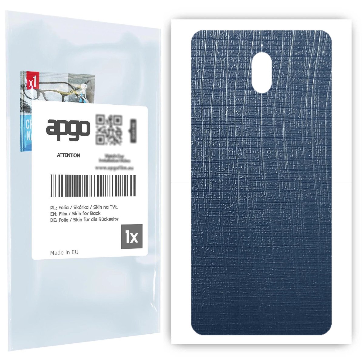 Folia naklejka skórka strukturalna na TYŁ do Nokia 3.1 -  Tkanina Granatowa - apgo SKINS