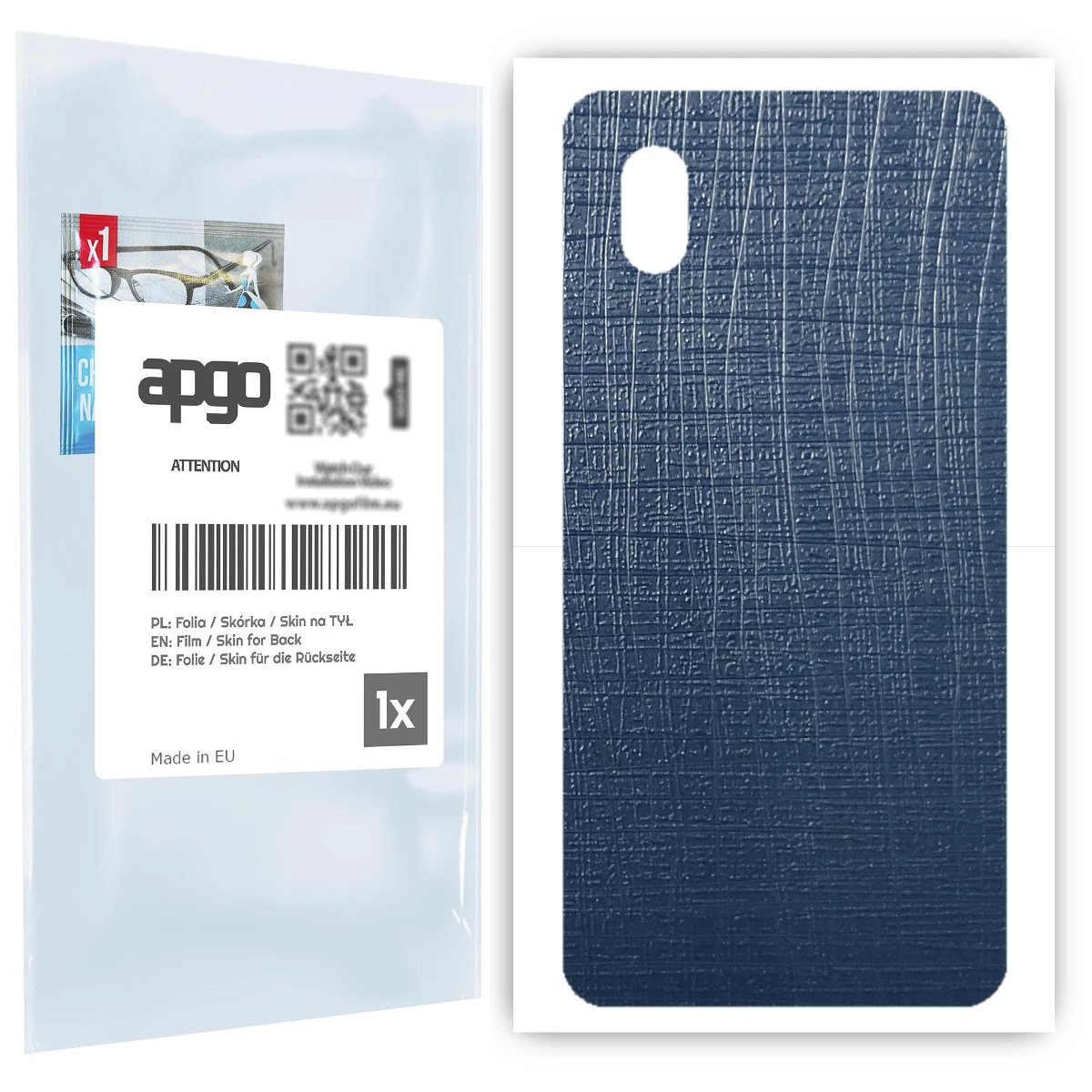 Folia naklejka skórka strukturalna na TYŁ do Alcatel 1B (2020) -  Tkanina Granatowa - apgo SKINS