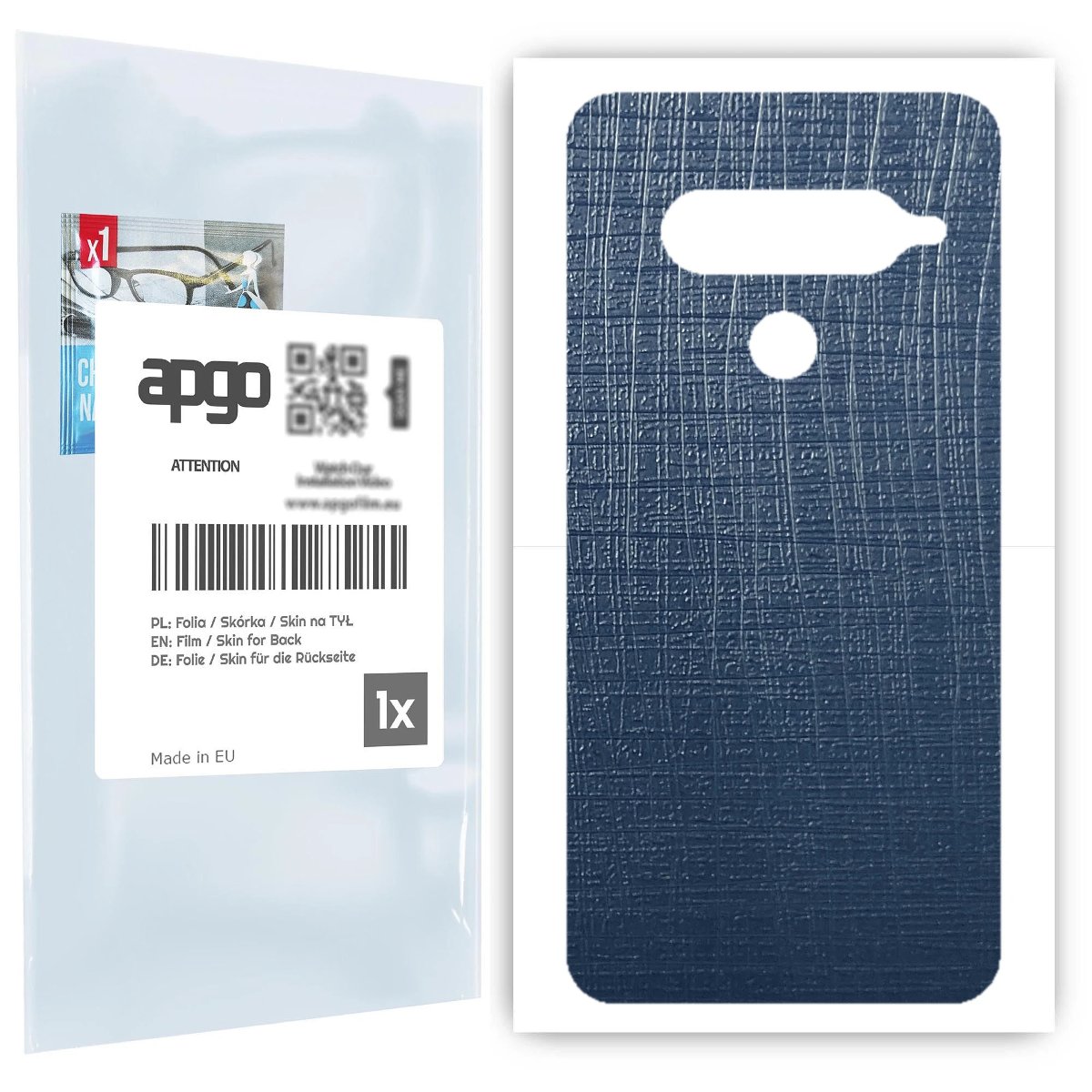 Folia naklejka skórka strukturalna na TYŁ do Asus Zenfone Max (M2) ZB633KL -  Tkanina Granatowa - apgo SKINS