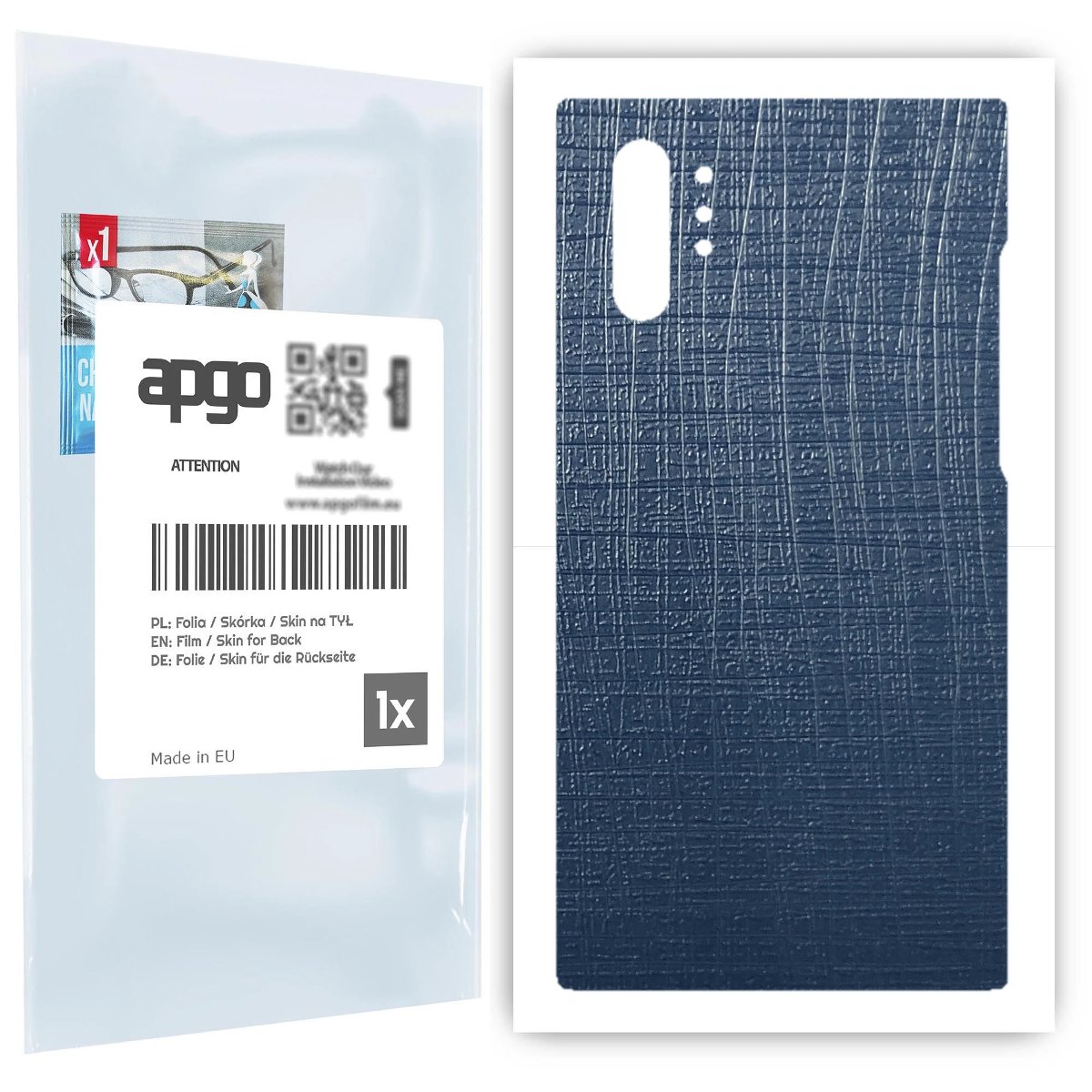 Folia naklejka skórka strukturalna na TYŁ do Samsung Galaxy Note 10+ -  Tkanina Granatowa - apgo SKINS