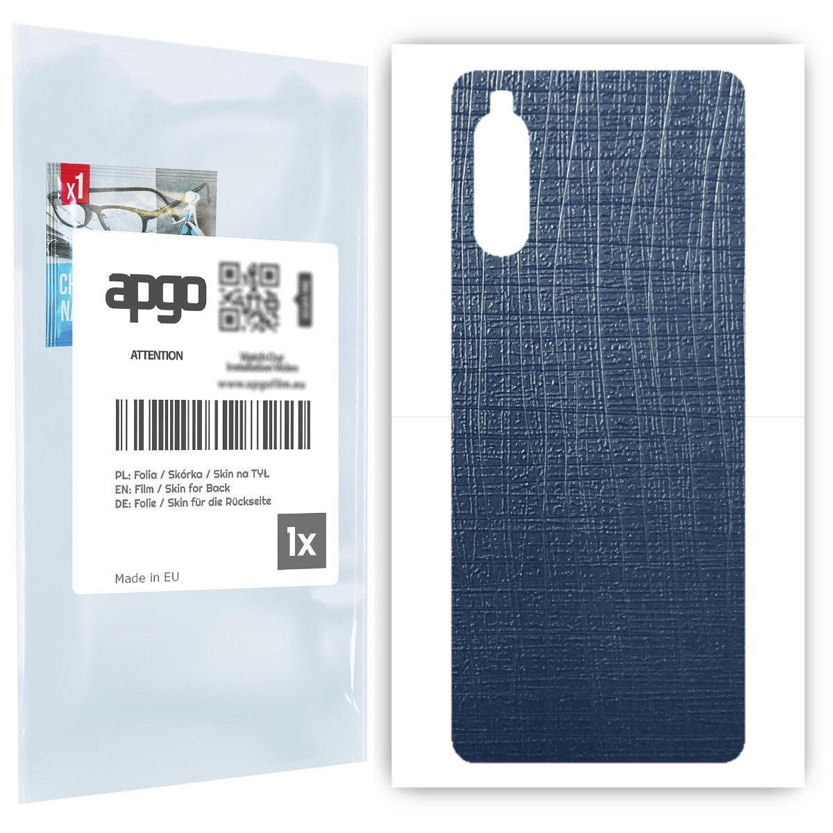 Folia naklejka skórka strukturalna na TYŁ do Sony Xperia 10 II -  Tkanina Granatowa - apgo SKINS