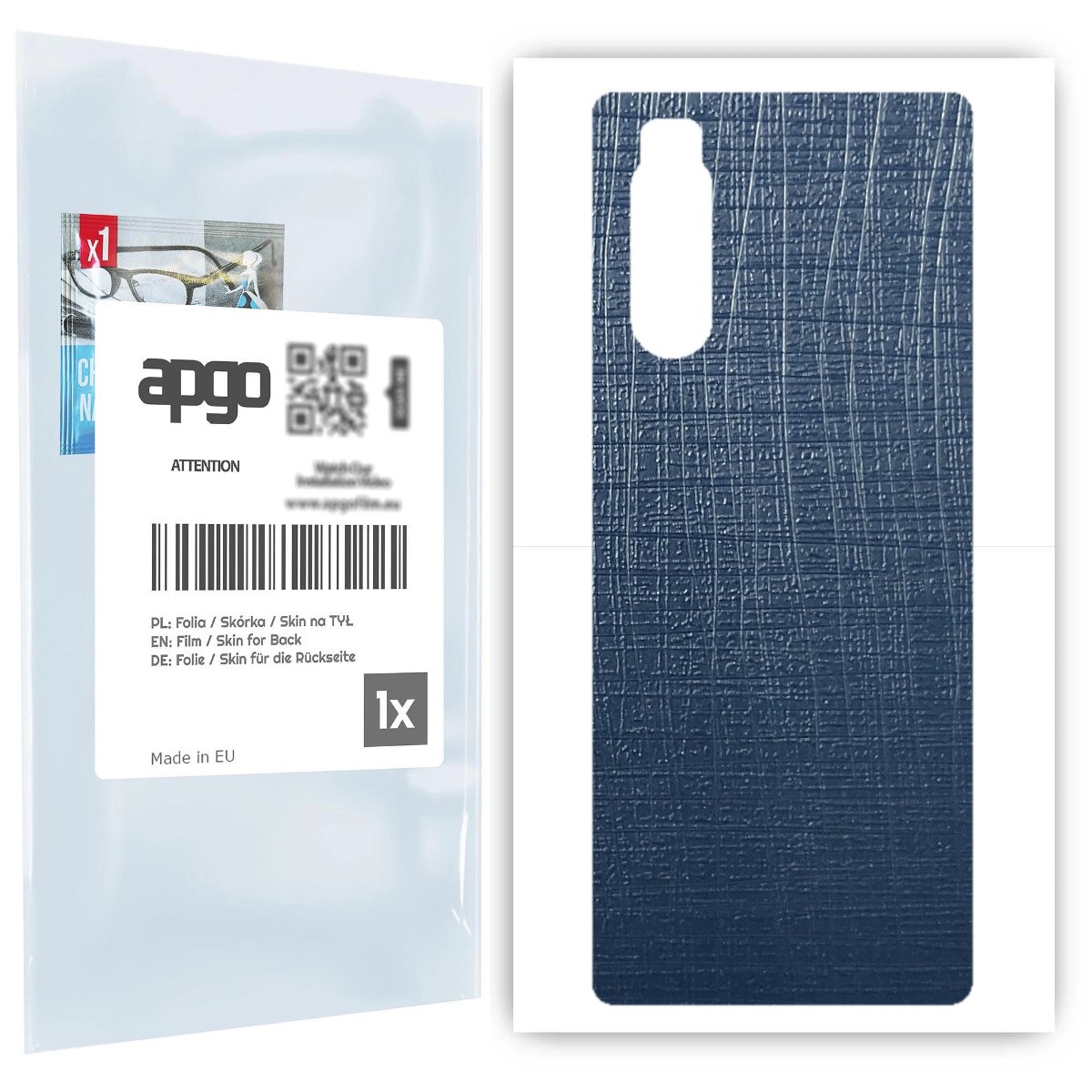 Folia naklejka skórka strukturalna na TYŁ do Sony Xperia 5 -  Tkanina Granatowa - apgo SKINS