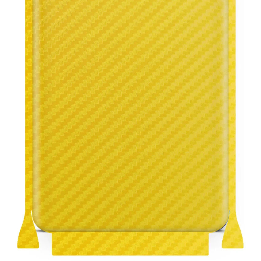 Folia naklejka skórka strukturalna na TYŁ+BOKI do Apple iPhone 5c -  Carbon Żółty - apgo SKINS