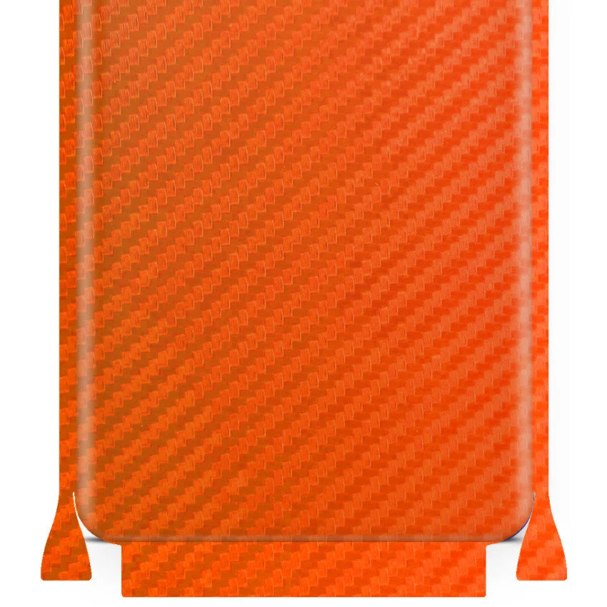Folia naklejka skórka strukturalna na TYŁ+BOKI do Meizu 16X -  Carbon Pomarańczowy - apgo SKINS