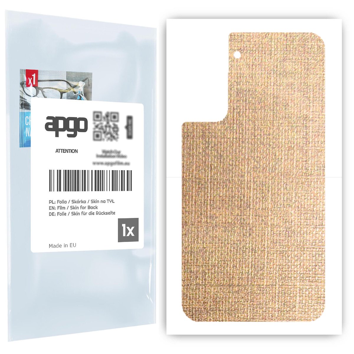 Folia naklejka skórka strukturalna na TYŁ do Samsung Galaxy S21 5G -  Tkanina Denim Beżowy - apgo SKINS