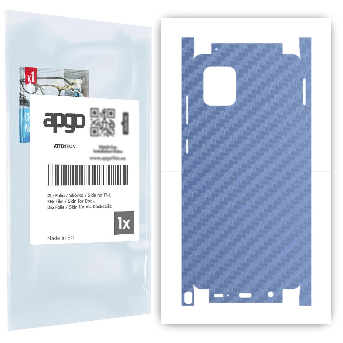 Folia naklejka skórka strukturalna na TYŁ+BOKI do Samsung Galaxy Note 10 Lite -  Carbon Granatowy - apgo SKINS