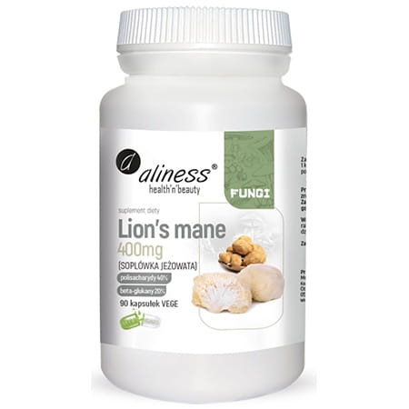 Aliness Lions Mane - soplówka ekstrakt 400mg 90 vege kapsułek CA3D-483A1