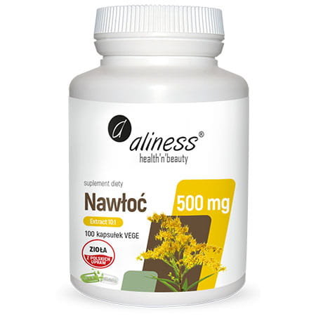 Aliness Nawłoć 500mg ekstrakt 10:1 -100 kapsułek VEGE B2FA-479D6