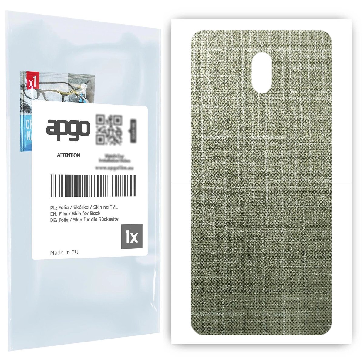 Folia naklejka skórka strukturalna na TYŁ do Nokia 3.1 -  Tkanina Lniana - apgo SKINS