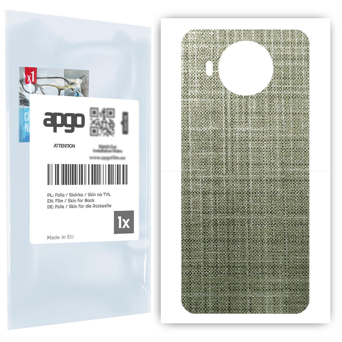 Folia naklejka skórka strukturalna na TYŁ do Nokia 8.3 5G -  Tkanina Lniana - apgo SKINS