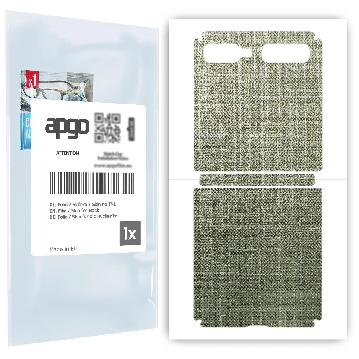 Folia naklejka skórka strukturalna na TYŁ do Samsung Galaxy Z Flip 5G -  Tkanina Lniana - apgo SKINS