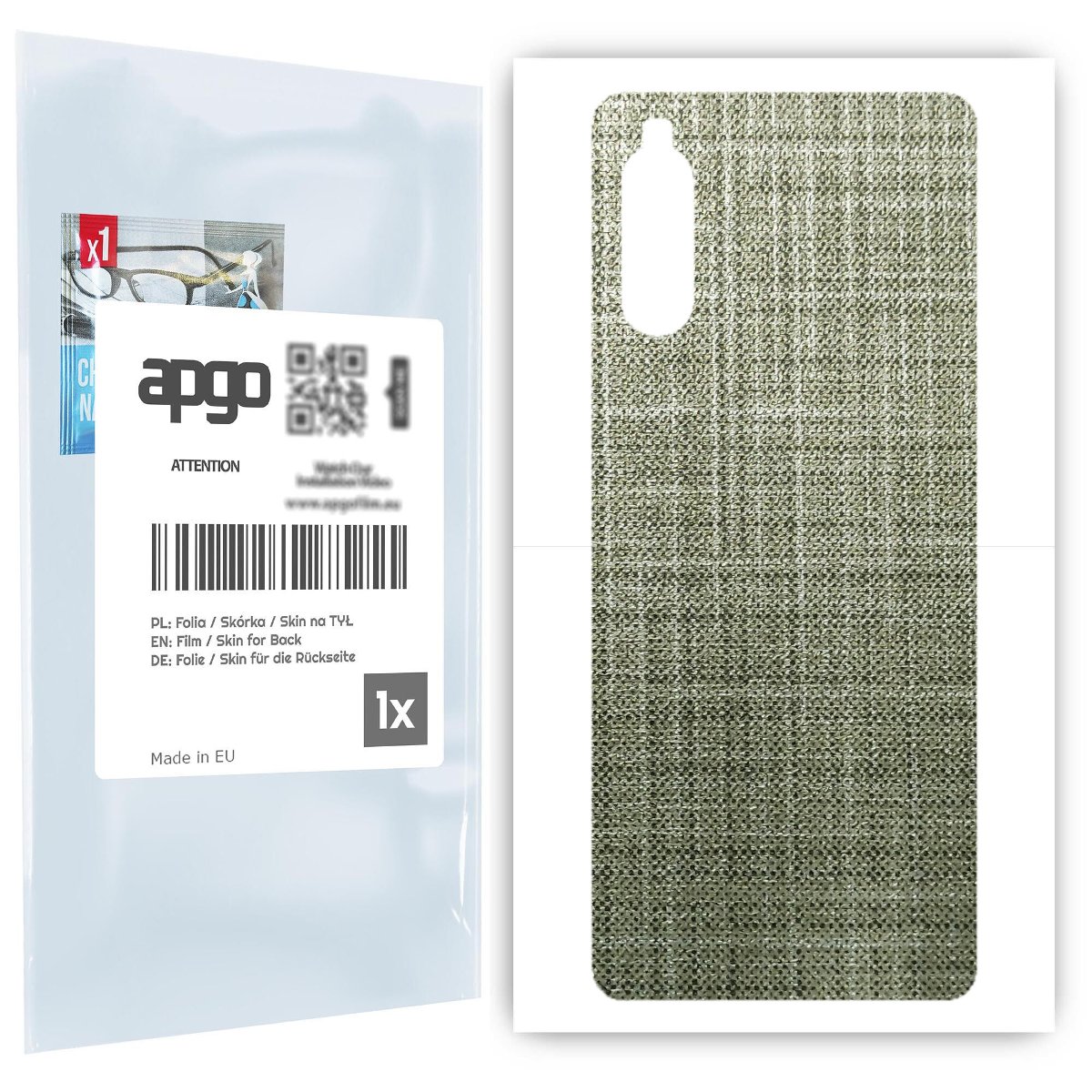 Folia naklejka skórka strukturalna na TYŁ do Sony Xperia 10 II -  Tkanina Lniana - apgo SKINS