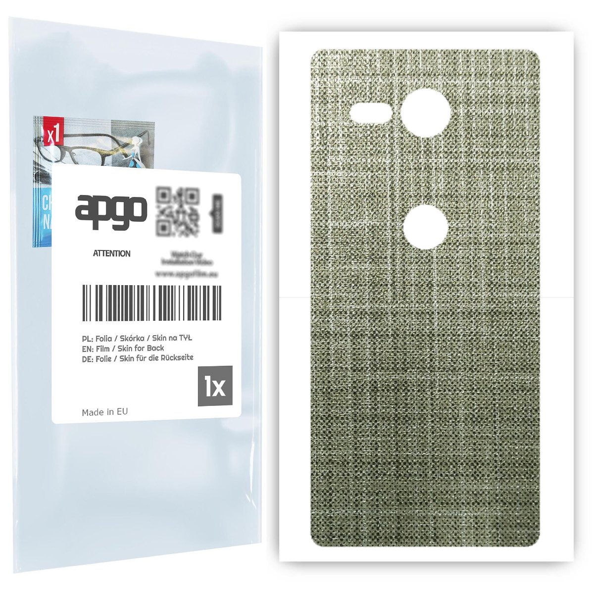 Folia naklejka skórka strukturalna na TYŁ do Sony Xperia XZ2 Compact -  Tkanina Lniana - apgo SKINS