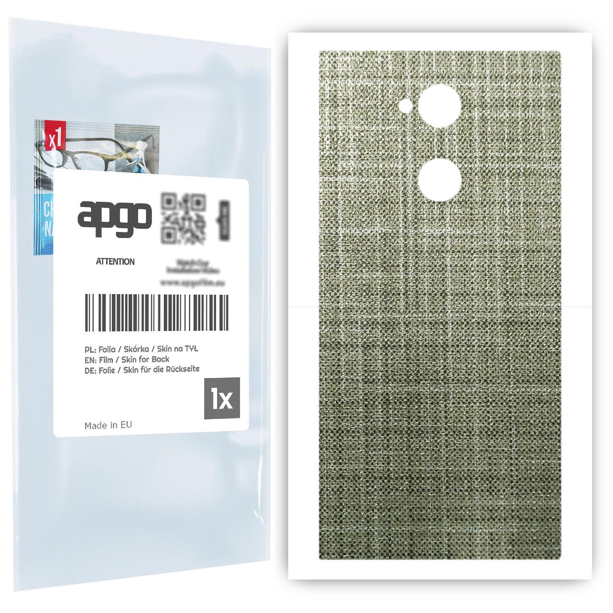 Folia naklejka skórka strukturalna na TYŁ do Sony Xperia XA2 Ultra -  Tkanina Lniana - apgo SKINS