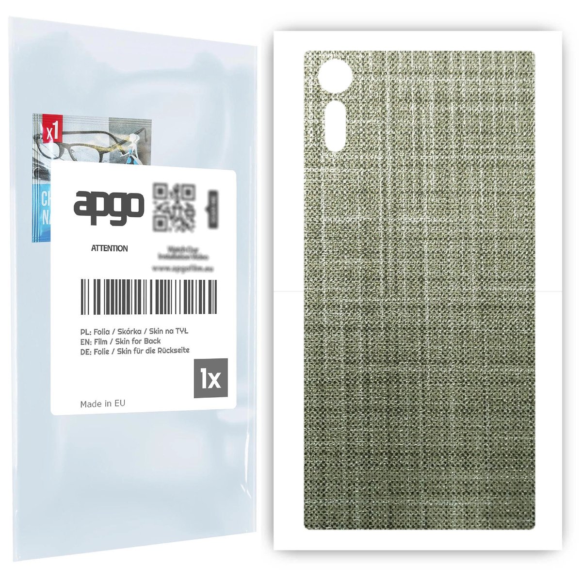 Folia naklejka skórka strukturalna na TYŁ do Sony Xperia XZ -  Tkanina Lniana - apgo SKINS