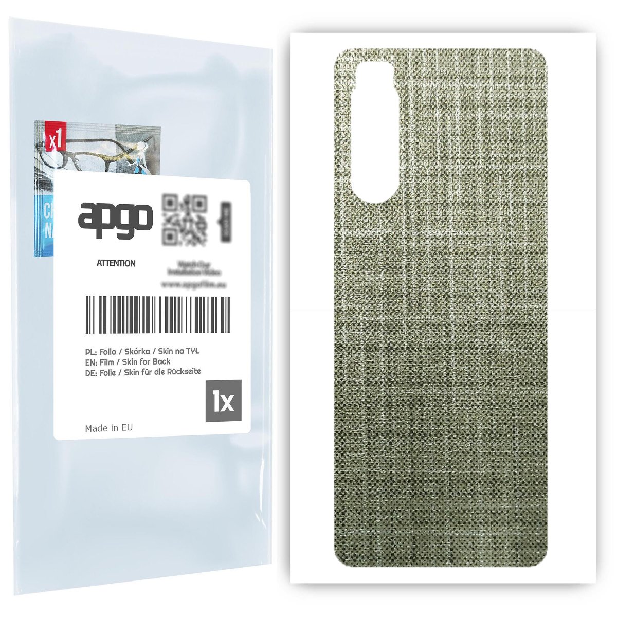 Folia naklejka skórka strukturalna na TYŁ do Sony Xperia 5 II -  Tkanina Lniana - apgo SKINS