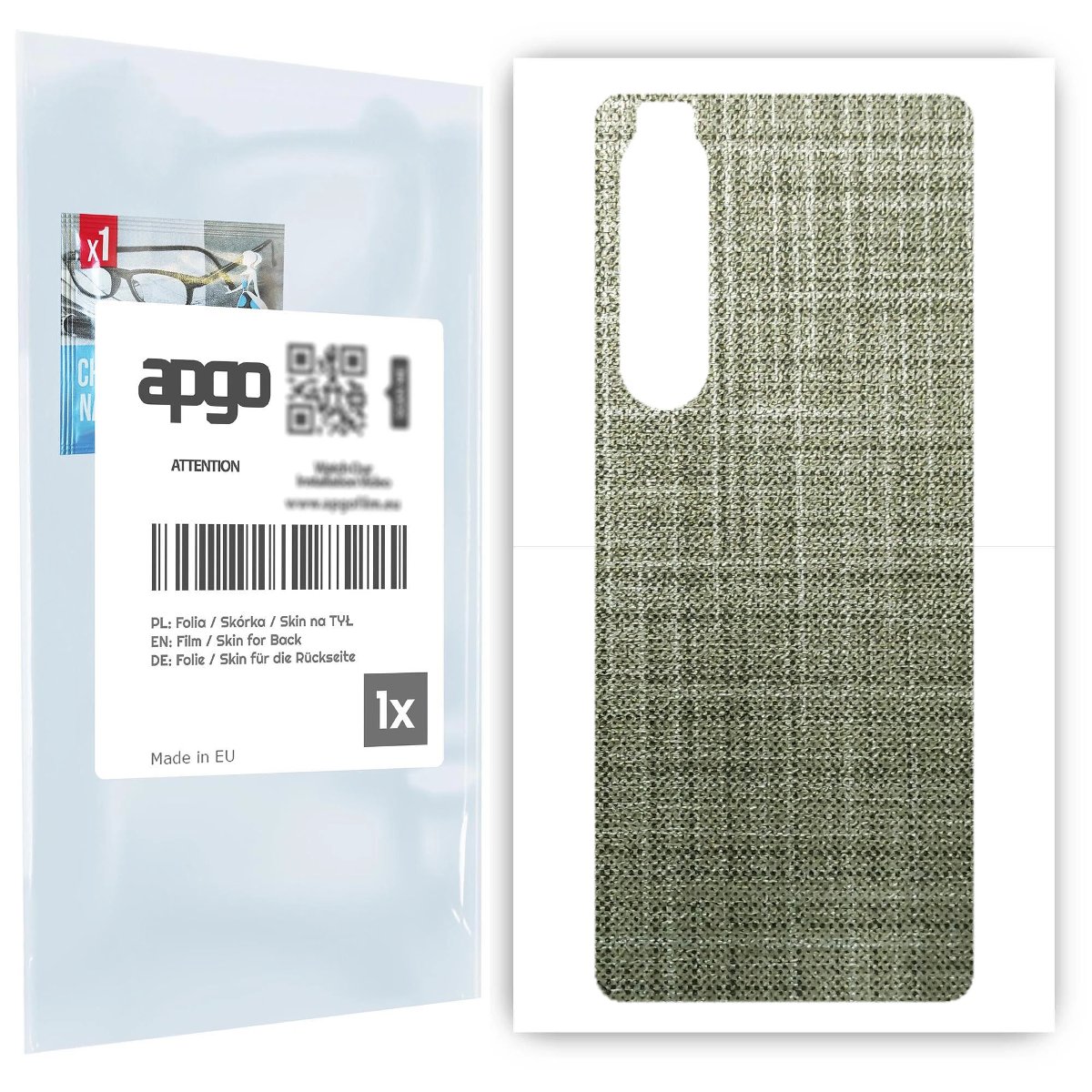 Folia naklejka skórka strukturalna na TYŁ do Sony Xperia 1 III -  Tkanina Lniana - apgo SKINS