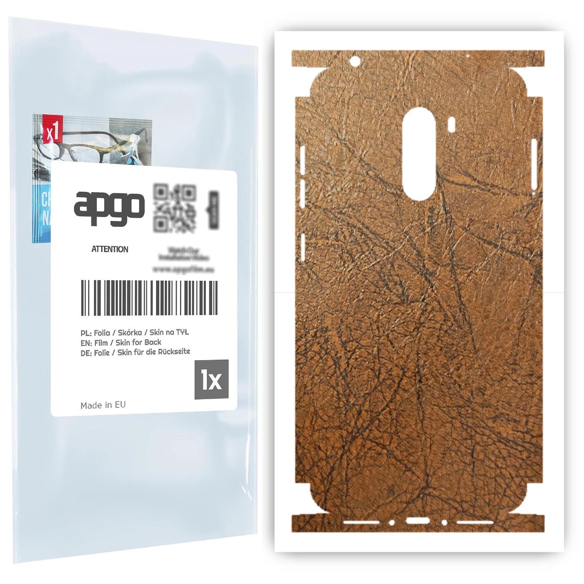 Folia naklejka skórka strukturalna na TYŁ+BOKI do Xiaomi Pocophone F1 -  Skóra Vintage - apgo SKINS
