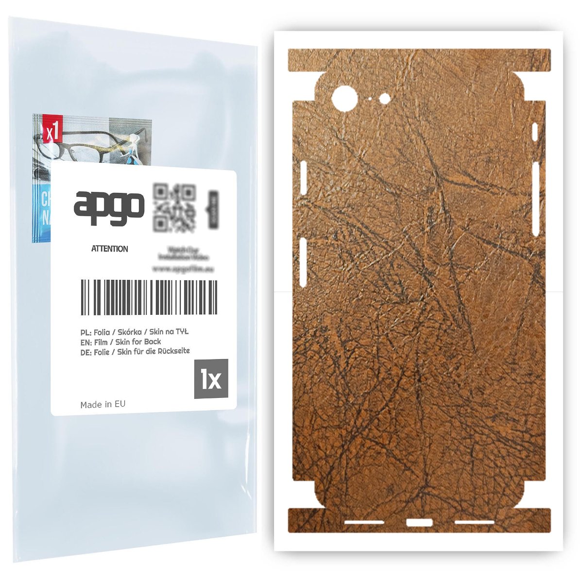 Folia naklejka skórka strukturalna na TYŁ+BOKI do Apple iPhone 7 -  Skóra Vintage - apgo SKINS