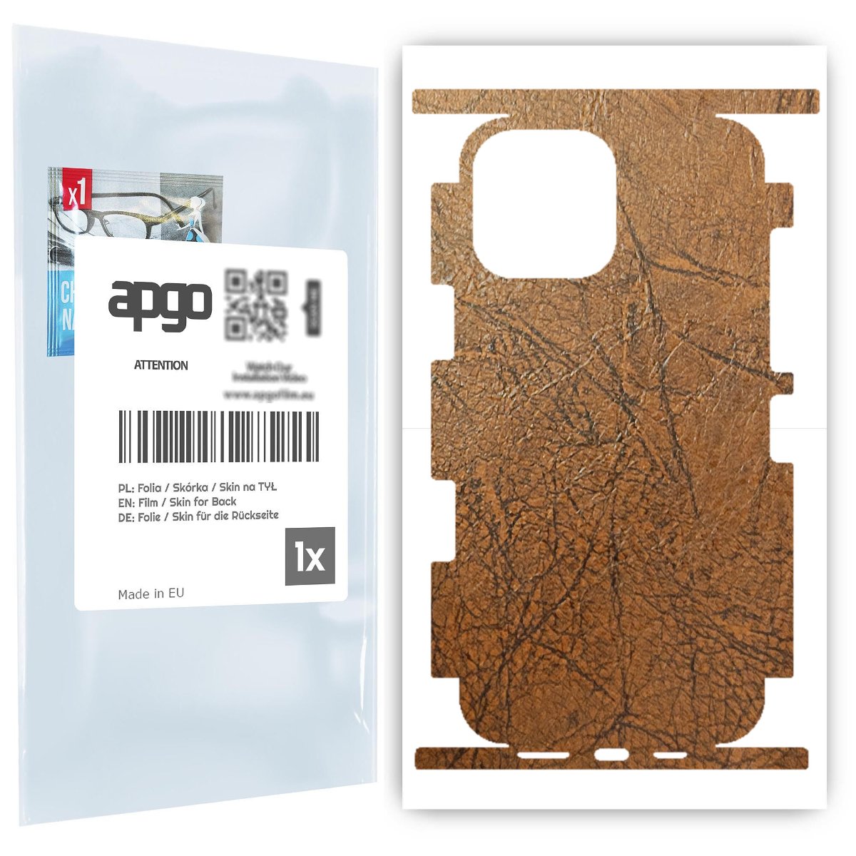 Folia naklejka skórka strukturalna na TYŁ+BOKI do Apple iPhone 13 Pro Max -  Skóra Vintage - apgo SKINS