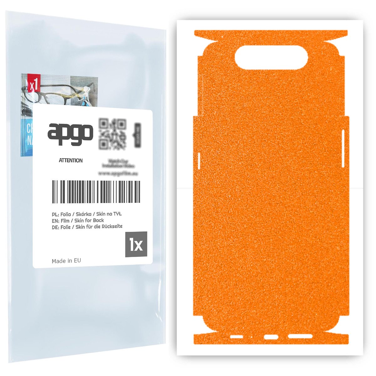 Folia naklejka skórka strukturalna na TYŁ+BOKI do Samsung Galaxy A80 -  Pomarańczowy Pastel Matowy Chropowaty Baranek - apgo SKINS