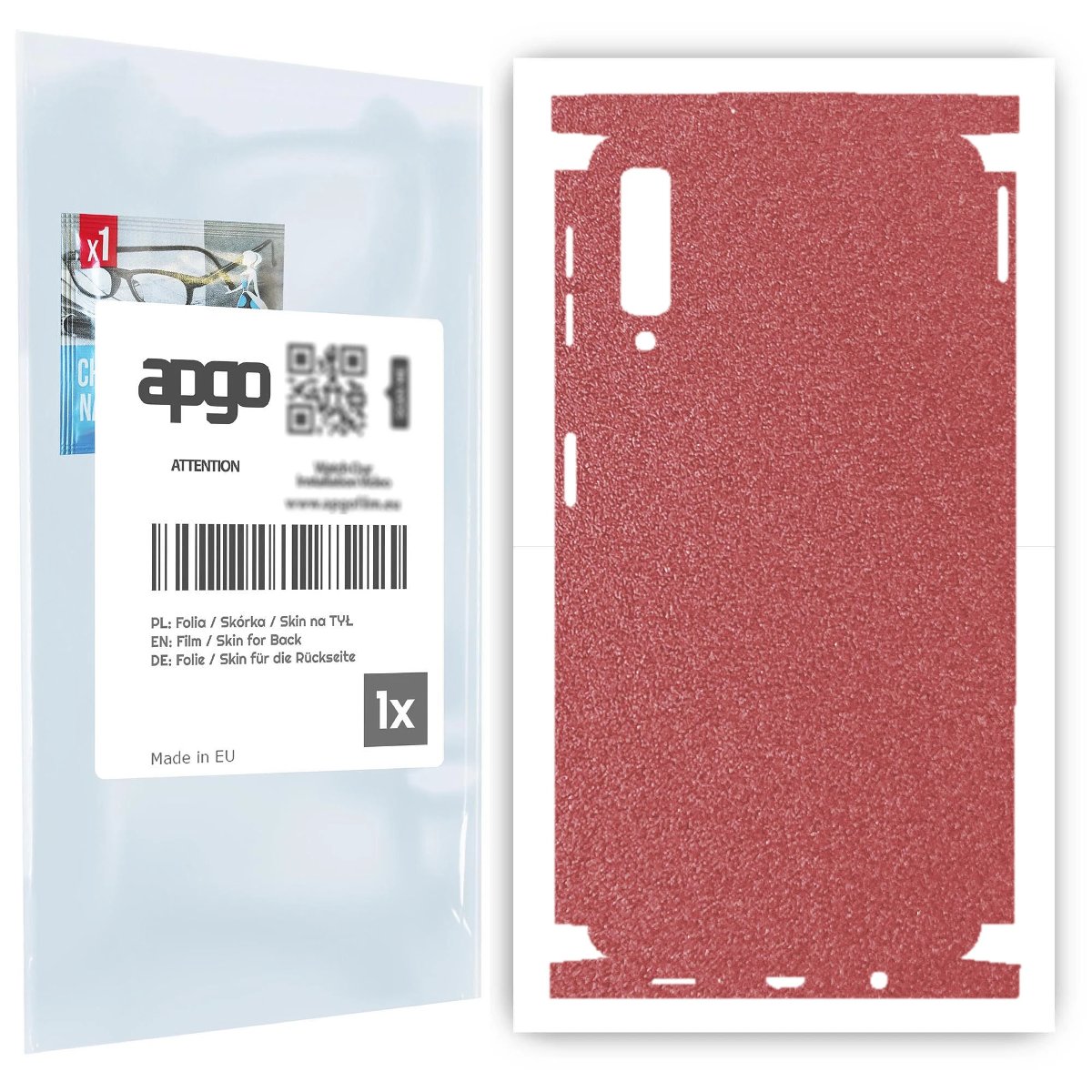 Folia naklejka skórka strukturalna na TYŁ+BOKI do Samsung Galaxy A7 (2018) -  Różowy Pastel Matowy Chropowaty Baranek - apgo SKINS