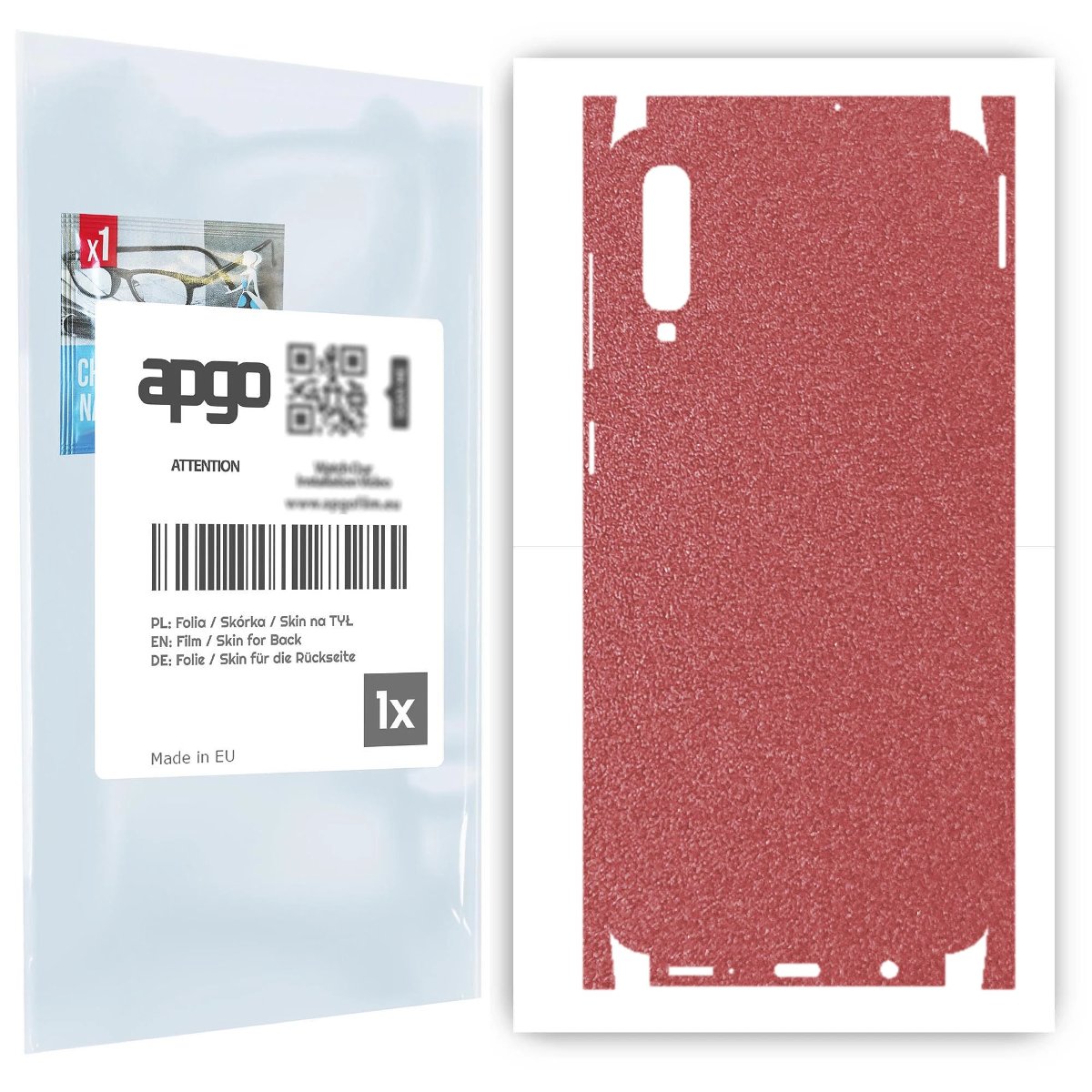 Folia naklejka skórka strukturalna na TYŁ+BOKI do Samsung Galaxy A50 -  Różowy Pastel Matowy Chropowaty Baranek - apgo SKINS