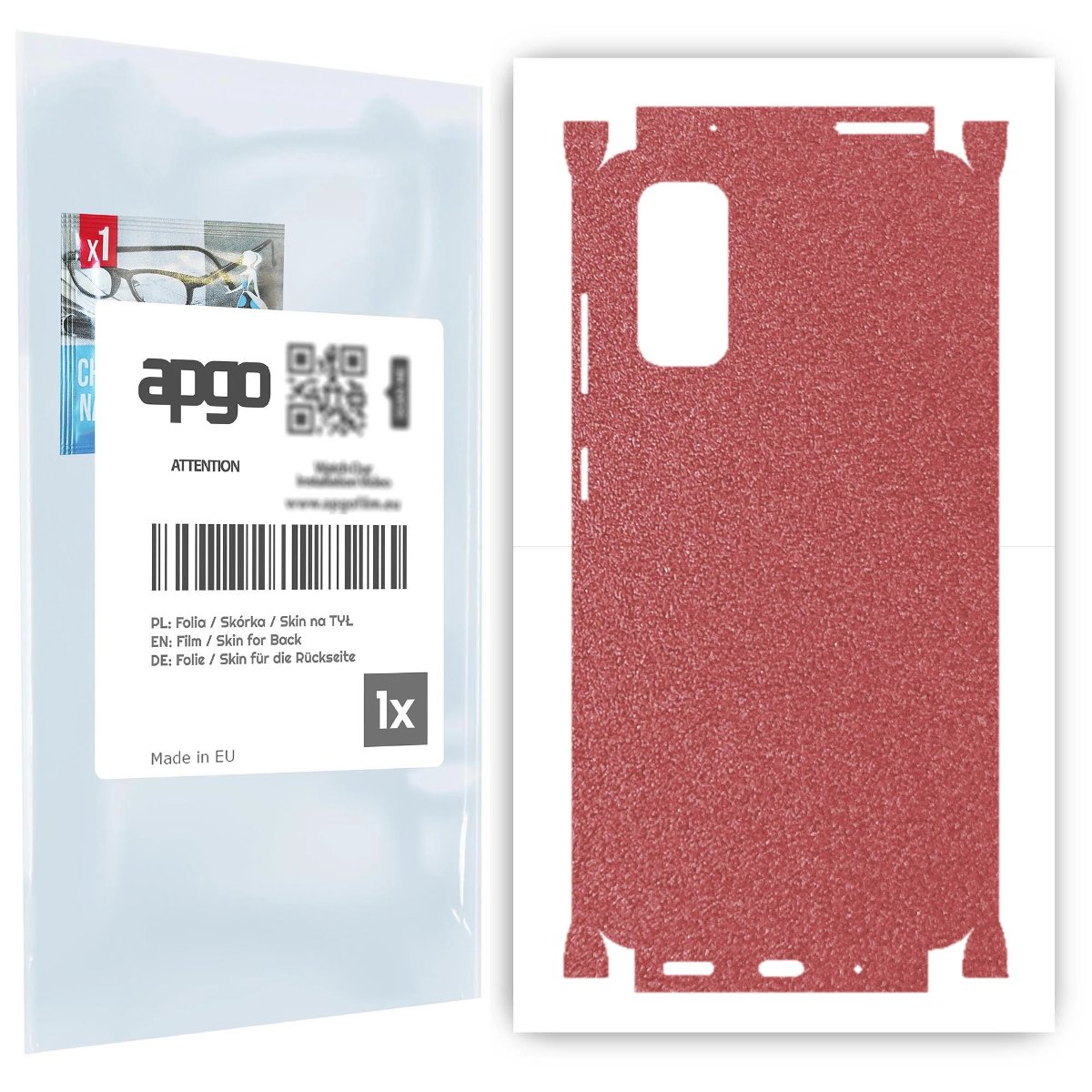 Folia naklejka skórka strukturalna na TYŁ+BOKI do Samsung Galaxy S20 5G UW -  Różowy Pastel Matowy Chropowaty Baranek - apgo SKINS