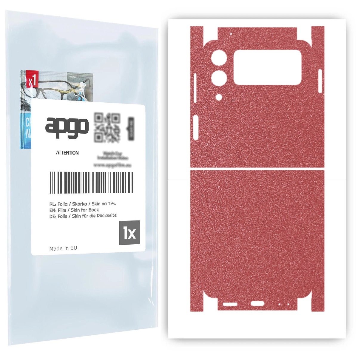 Folia naklejka skórka strukturalna na TYŁ+BOKI do Samsung Galaxy Z Flip 3 -  Różowy Pastel Matowy Chropowaty Baranek - apgo SKINS