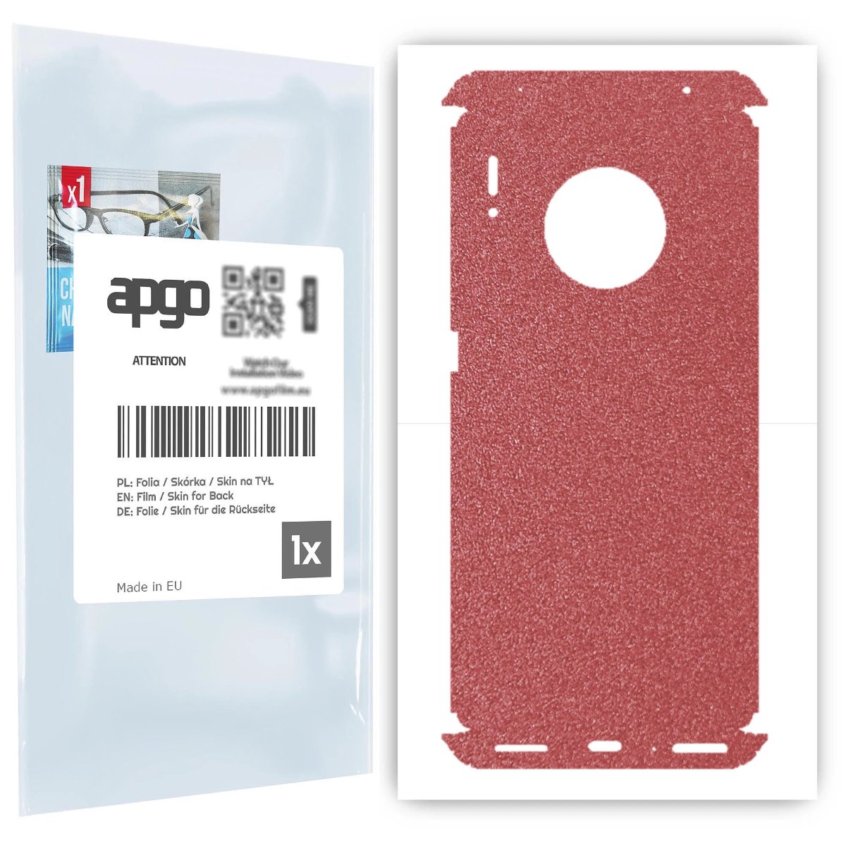 Folia naklejka skórka strukturalna na TYŁ+BOKI do Huawei Mate 30 Pro 5G -  Różowy Pastel Matowy Chropowaty Baranek - apgo SKINS