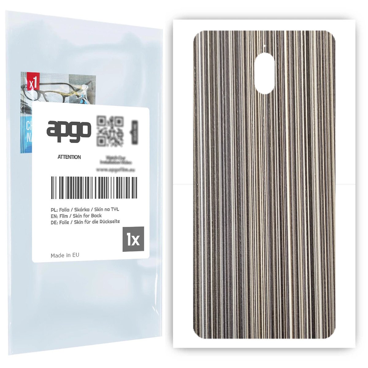 Folia naklejka skórka strukturalna na TYŁ do Nokia 3.1 -  Tkanina Paski Mix - apgo SKINS