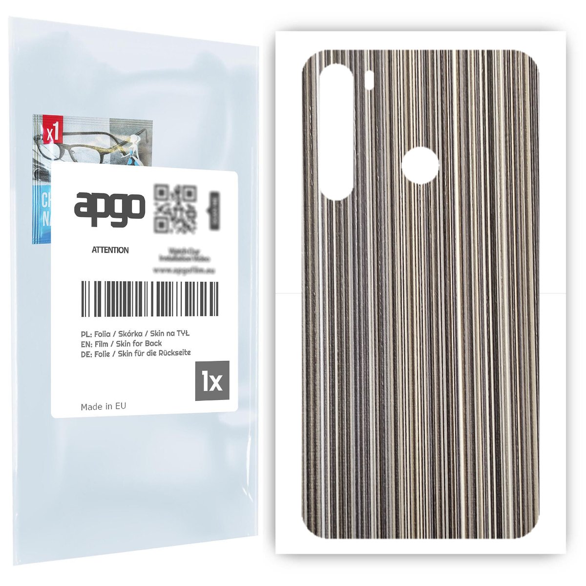 Folia naklejka skórka strukturalna na TYŁ do HTC Desire 20 Pro -  Tkanina Paski Mix - apgo SKINS